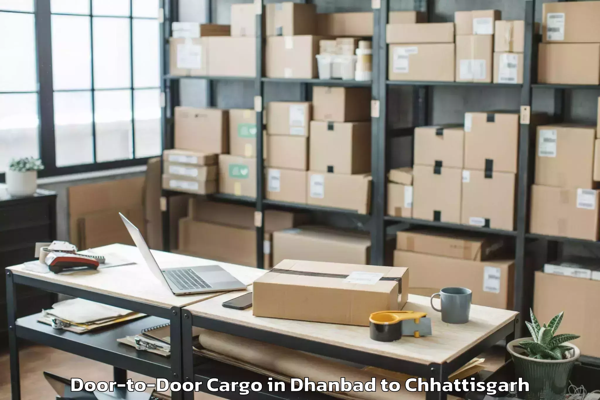 Comprehensive Dhanbad to Rajim Door To Door Cargo